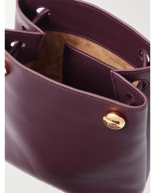 Loewe Purple Pebble Embellished Leather Shoulder Bag