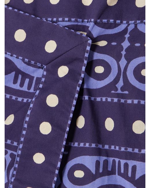 Mini-Jupe Portefeuille En Coton Imprimé Hunting Roots Johanna Ortiz en coloris Blue