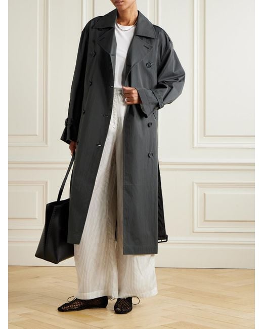 Totême  Gray Garderob Trenchcoat Aus Einer Biobaumwollmischung Mit Gürtel