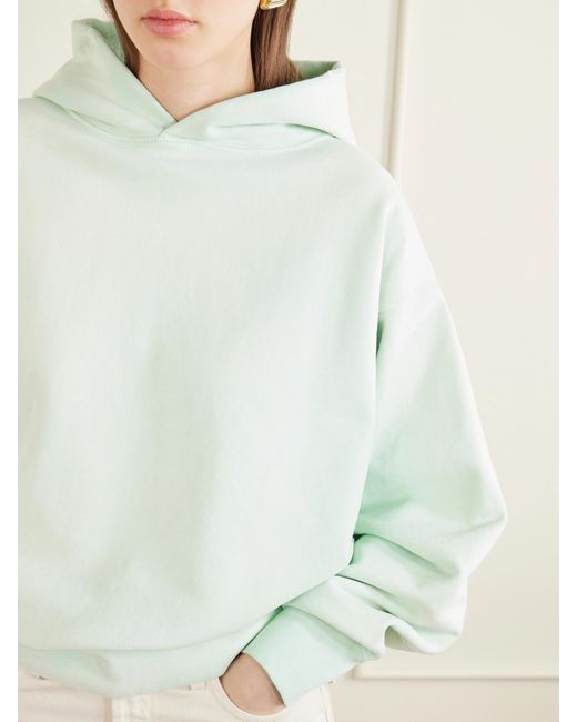 SLVRLAKE Denim Green Cinch Cotton-Jersey Hoodie