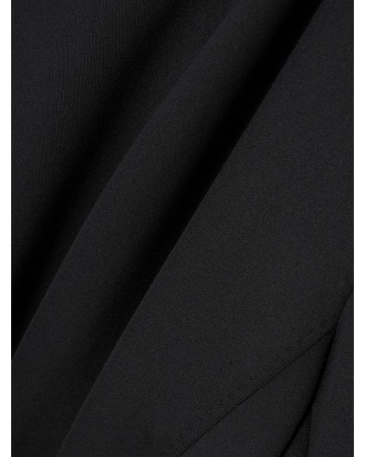 Max Mara Black Asymmetric Satin Midi Dress