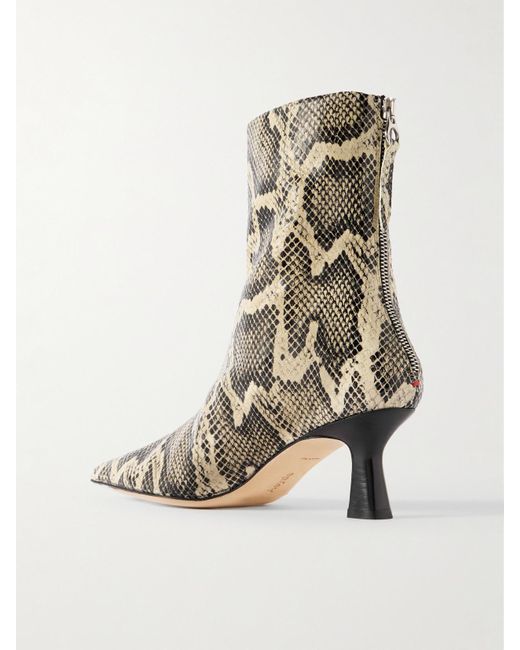 Aeyde Natural Elina Snake-Effect Leather Ankle Boots
