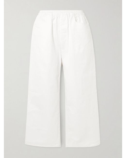 Deiji Studios White Hose Aus Biobaumwoll-Twill