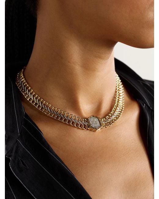 Lucy Delius Natural Medusa 14-Karat Recycled Diamond Necklace