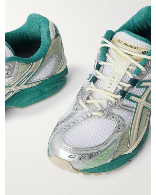 Asics Green Gel-Nimbus 10.1 Sneakers Aus Mesh Und Ripstop Mit Metallic-Gummibesätzen