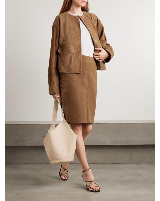 St. Agni Brown Suede Skirt