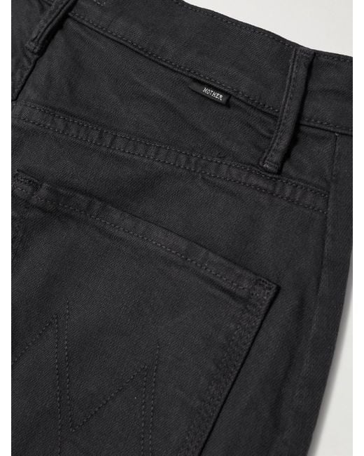 Mother Black The Half Pipe Flood High-Rise Tapered Jeans