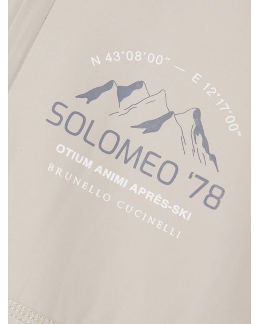 Brunello Cucinelli Natural Printed Shell-Trimmed Cashmere-Blend Sweatshirt