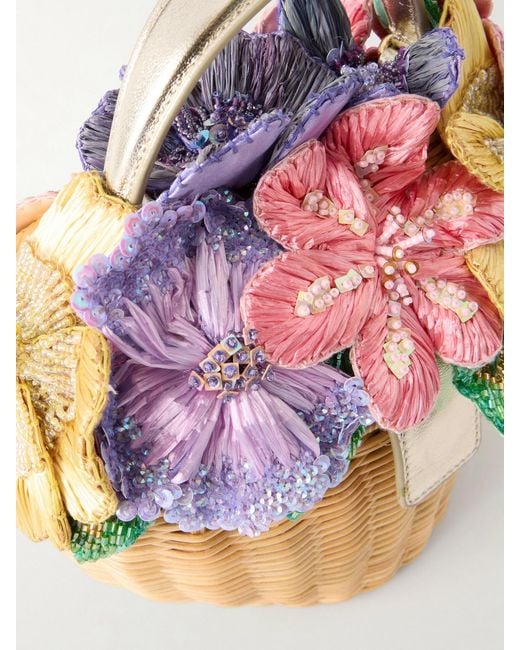Judith Leiber Pink Flower Basket Crystal-Embellished-Tone Clutch