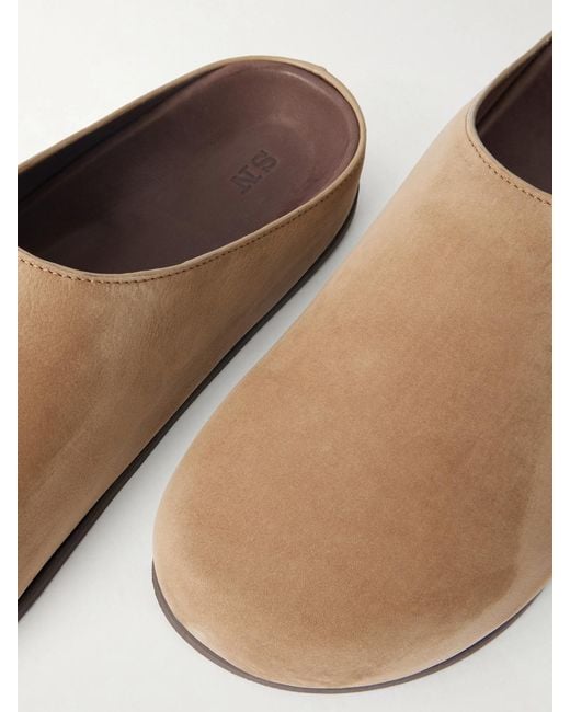 Studio Nicholson White Wearing Suede Slip-Ons