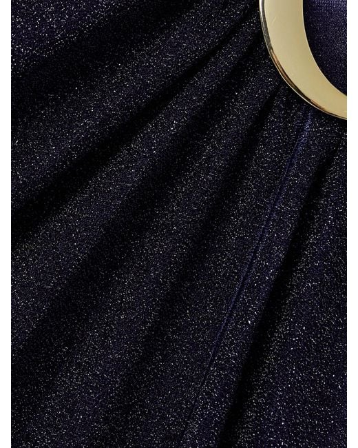 Oseree Blue Lumière Asymmetrisches Maxikleid Aus Stretch-Strick