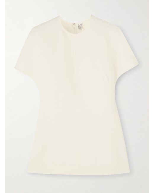 Totême  Natural Paneled Wool And Silk-Blend Top