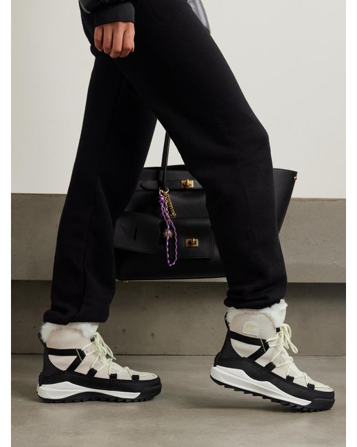 Après-Skis En Daim À Finitions En Cuir, Toile Et Fourrure Synthétique Ona Rmx Glacy Sorel en coloris Natural