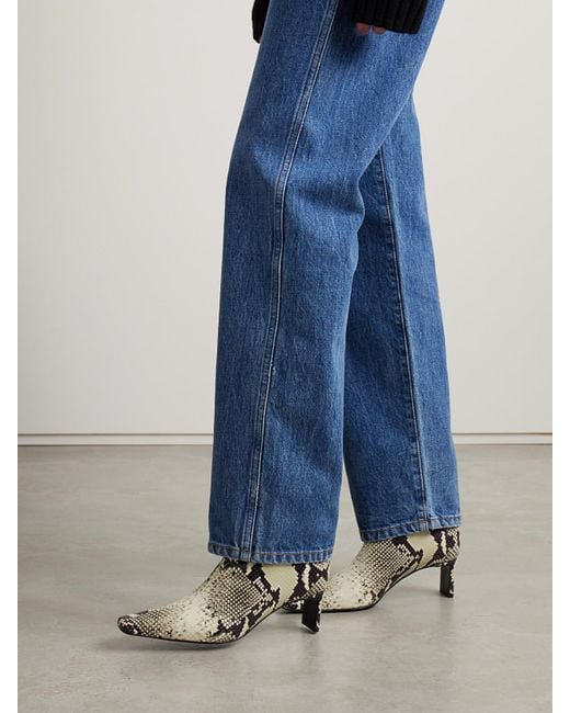 Khaite Multicolor Ona Snake-Effect Leather Ankle Boots