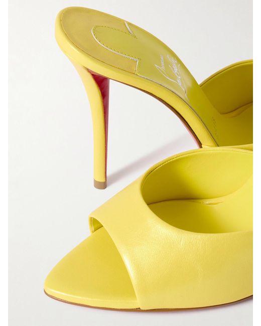 Christian Louboutin Yellow Miss Z 100 Leather Mules
