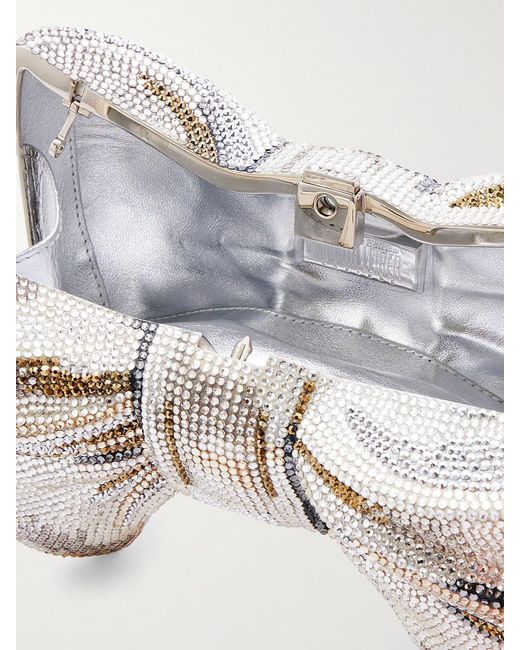 Judith Leiber Natural Bow Just For You Crystal-Embellished-Tone Clutch