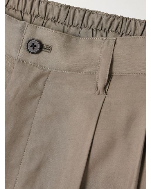 Ssstein Natural Pleated Twill Wide-Leg Pants