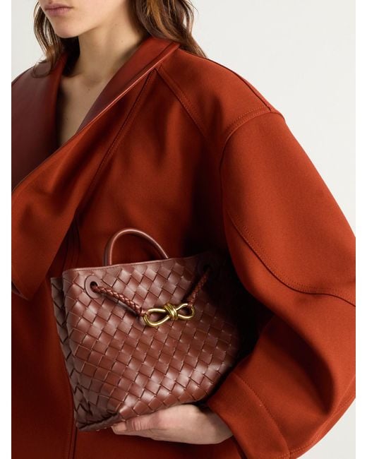 Bottega Veneta Brown Andiamo Small Intrecciato Leather Tote