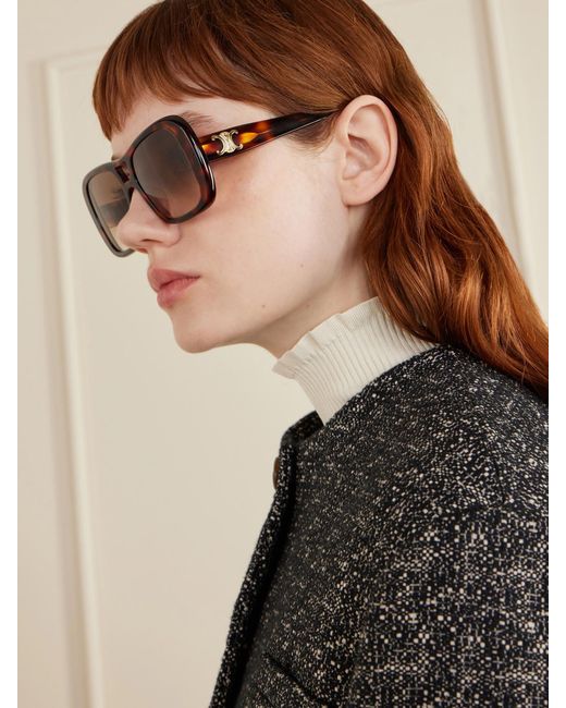 Céline Brown Aviator-Style Acetate Sunglasses