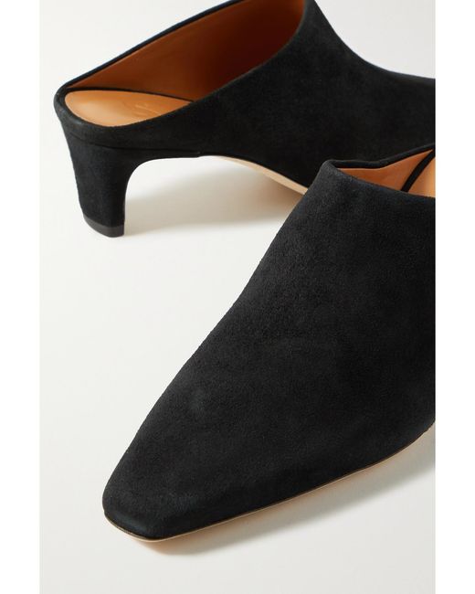 Staud Black Wally Suede Mules