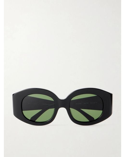 Matteau Green Eclipse Round-Frame Acetate Sunglasses