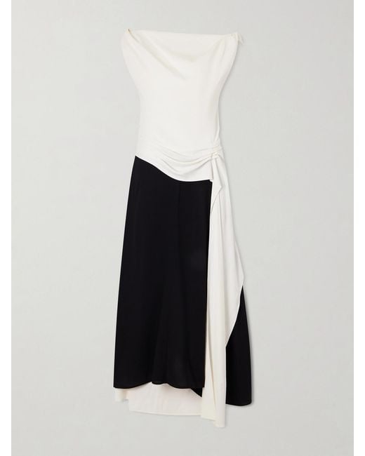 Proenza Schouler White Daliah Satin-Trimmed Crepe Maxi Dress