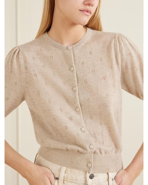 Citizens of Humanity Natural Raina Pointelle-Knit Wool And Cashmere-Blend Cardigan