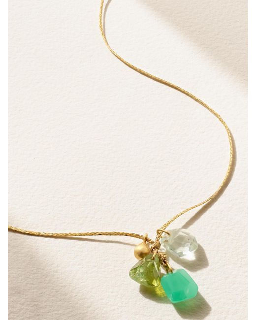 Pippa Small Natural Kette Aus Kordel Mit Mehreren Steinen Und Details Aus 18 Karat
