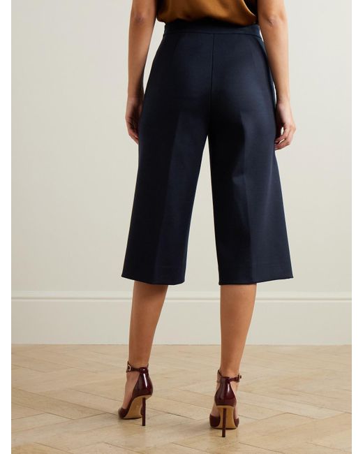 Max Mara Blue Valdez Shorts Aus Einer Wollmischung Mit Zierknöpfen