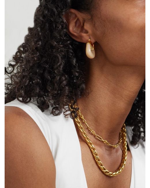 Lizzie Fortunato Metallic Mini Organic-Plated Resin Hoop Earrings