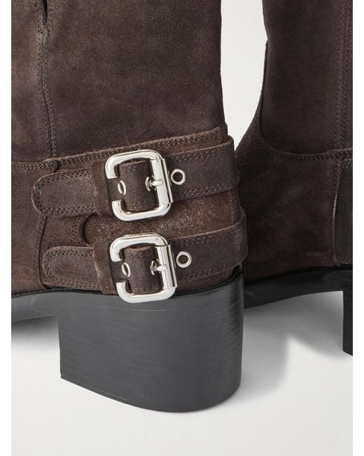 Chloé Brown Dakota Buckled Suede Ankle Boots