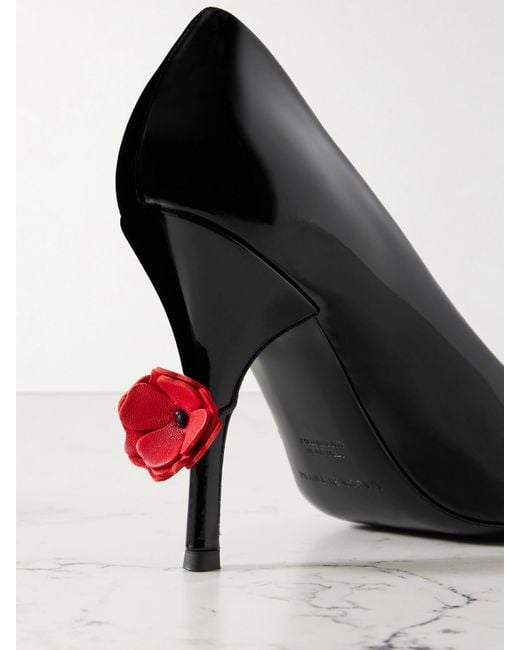 Magda Butrym Black Pumps Aus Lackleder Mit Applikationen
