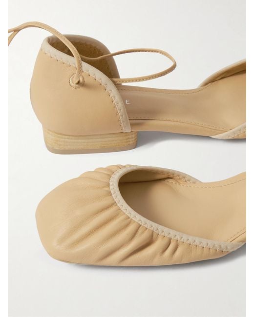 Lemaire Natural Ruched Leather Ballet Flats