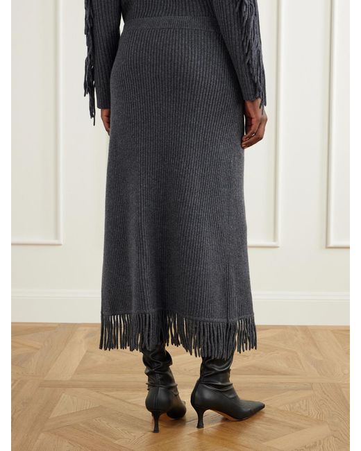 Jonathan Simkhai Gray Casey Draped Wool And Cashmere-Blend Skirt