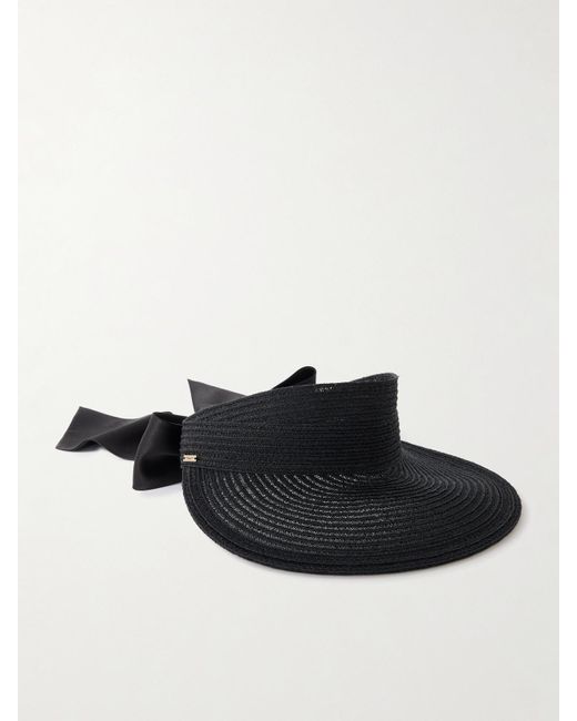 Eugenia Kim Black Ricky Grosgrain-Trimmed Hemp-Blend Visor