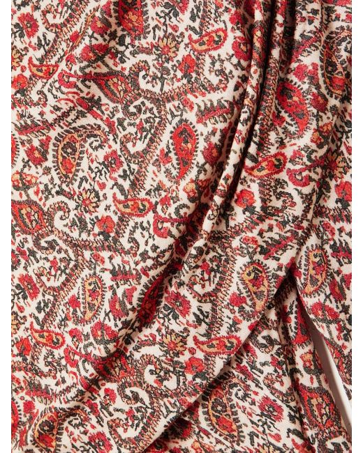 Isabel Marant Pink Printed Stretch-Modal Turtleneck Top