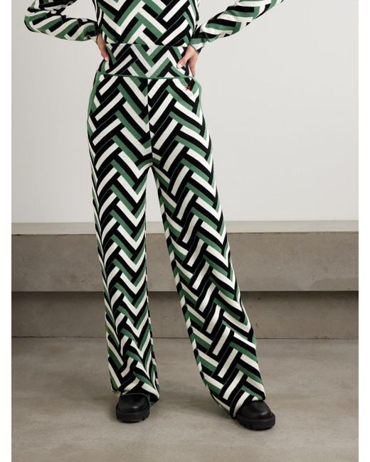 Perfect Moment Green Merino Wool Jacquard Chalet Trousers
