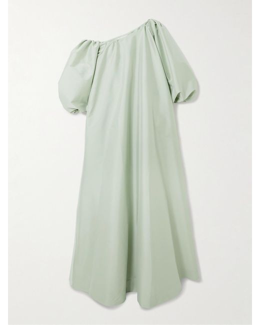 BERNADETTE Green Nathalie Off-The-Shoulder Taffeta Gown