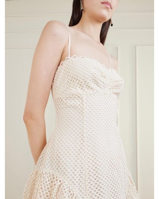 Ulla Johnson Natural Isotta Eyelet-Embellished Cotton Midi Dress