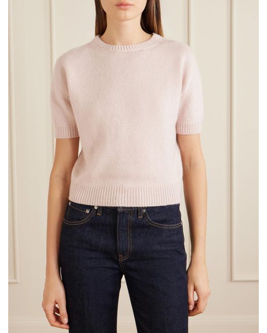 Khaite Pink Golden Cashmere Sweater