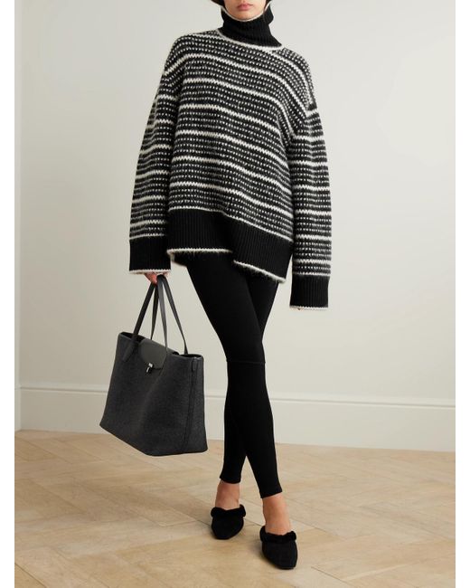 Totême  Black Wool-Blend Turtleneck Sweater