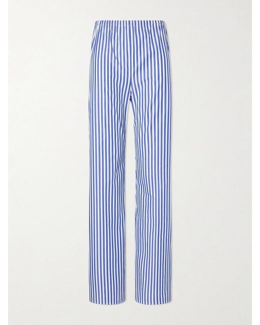 La Ligne Blue Striped Cotton Pants
