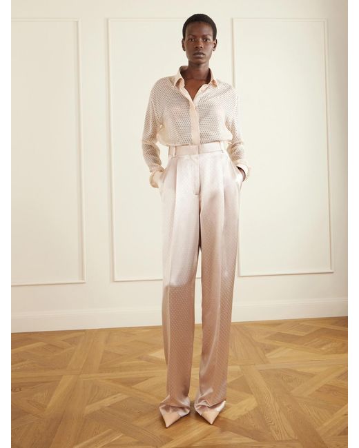 Tom Ford Natural Oversized Silk-Chiffon Shirt