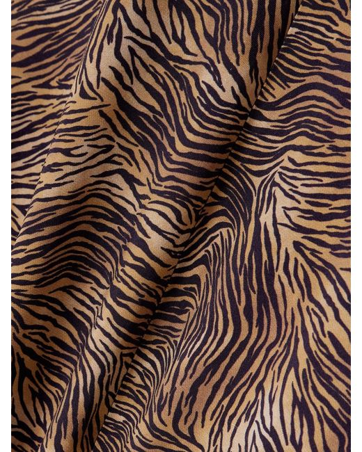 TOVE Brown Vanja Zebra-Print Stretch-Crepe Maxi Dress