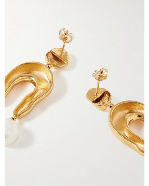 Agmes Metallic Small Imogene Ohrringe Aus Recyceltem-Vermeil Mit Perlen