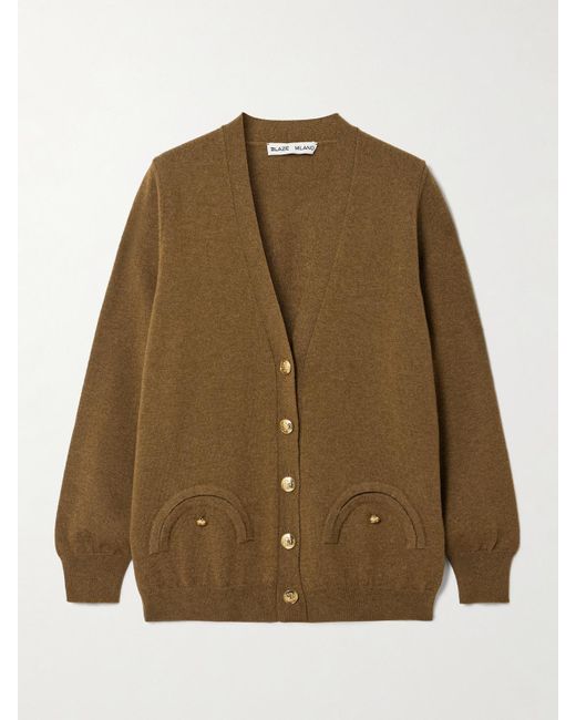 Blazé Milano Brown Highland Cardigan Aus Einer Woll-Kaschmirmischung
