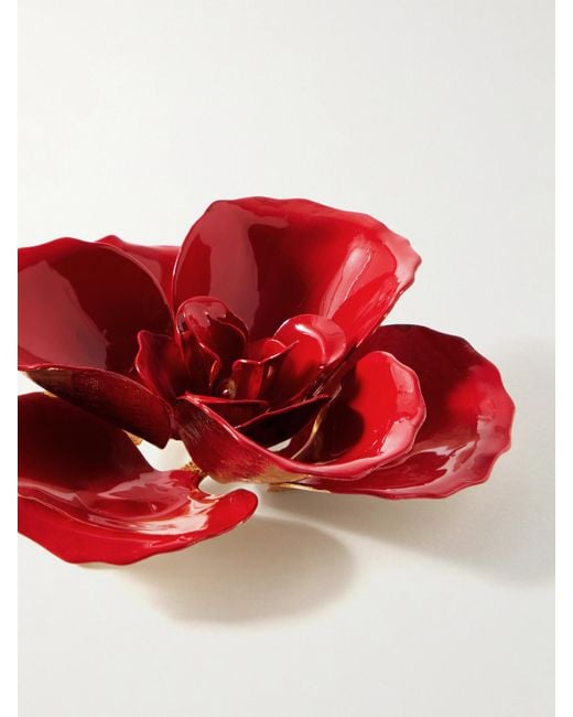 Jennifer Behr Red Chaya-Plated And Enamel Brooch