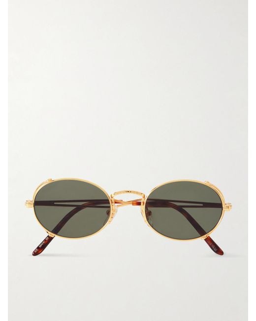 Jean Paul Gaultier Metallic Arceau Oval-Frame-Tone Sunglasses