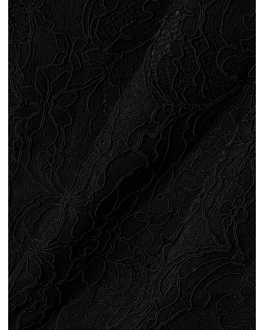 Stella McCartney Black Oberteil Aus Recycelter, Schnurgebundener Stretch-Spitze