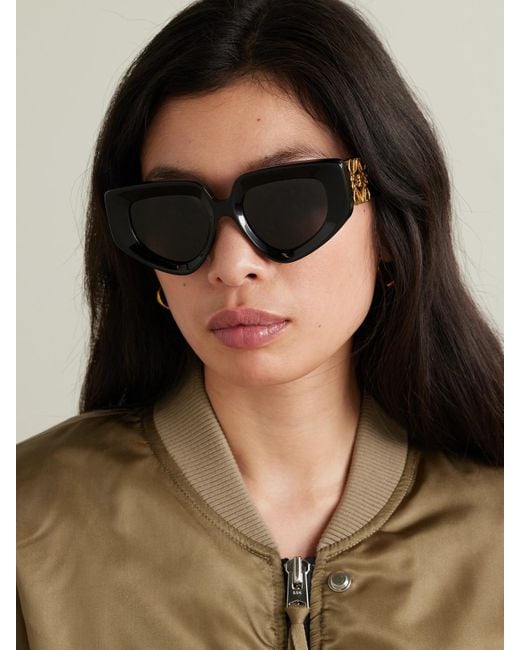 Loewe Black Cat-Eye Acetate Sunglasses